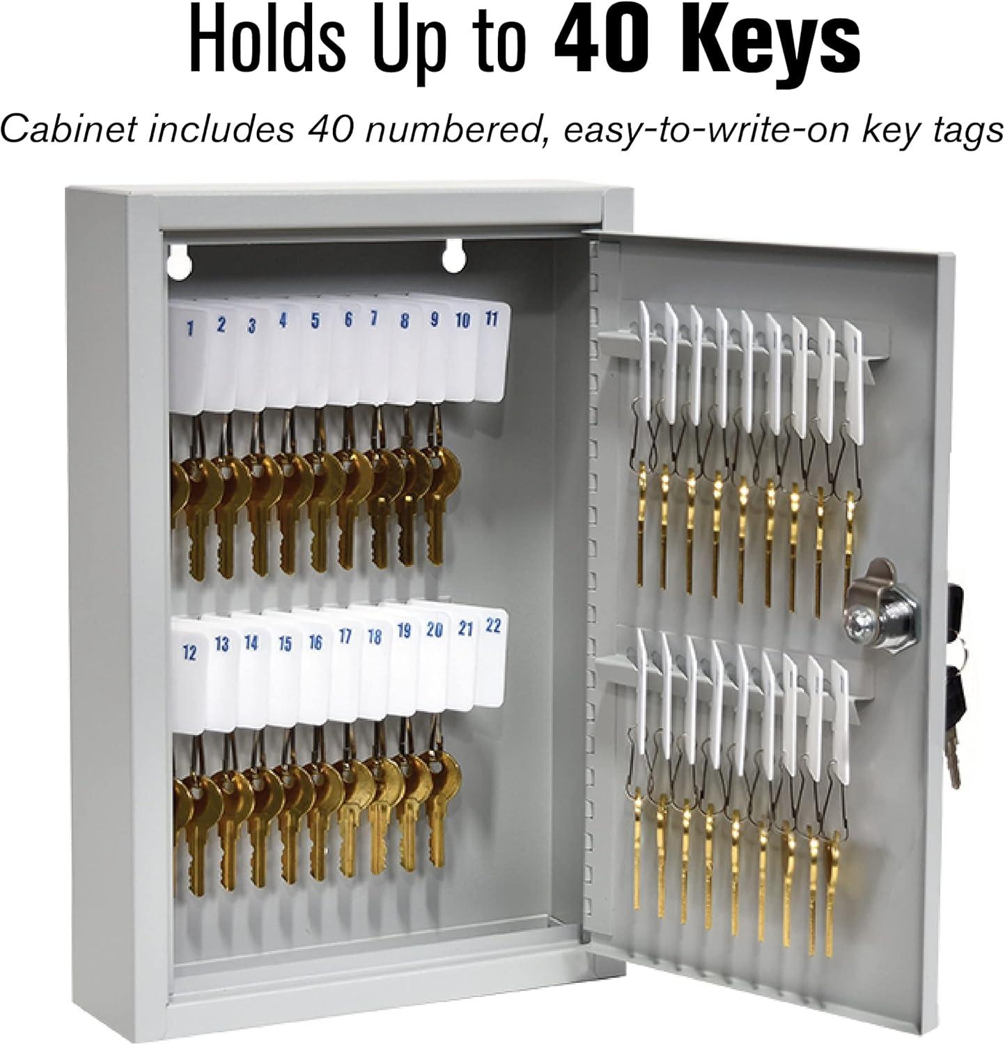 40 Key Cabinet - Single Lock Welded 22 Gauge Steel Construction