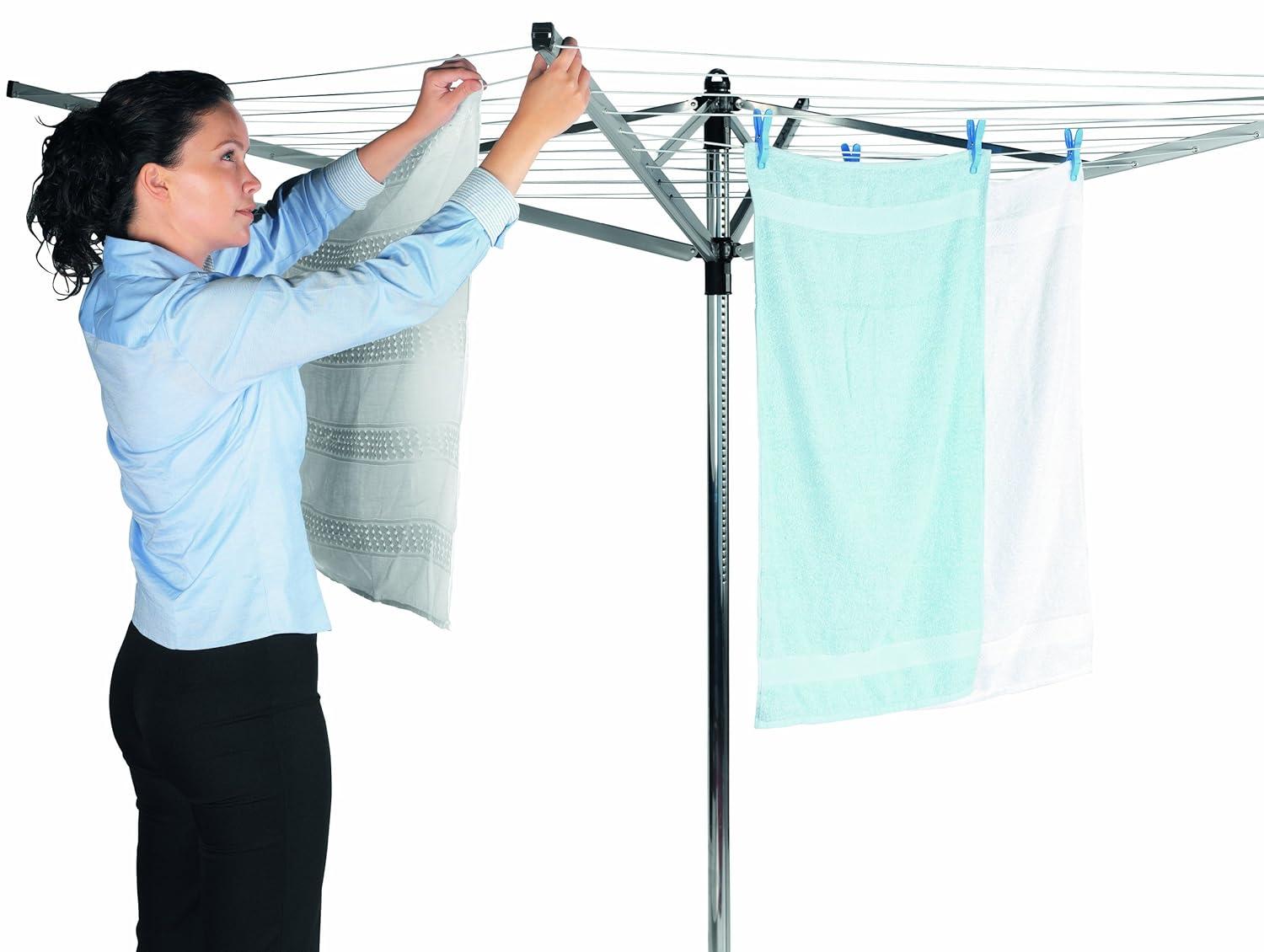 Brabantia Brabantia Lift-O-Matic Advance Outdoor Clothesline with Metal Ground Spike, Protective Cover and Peg Bag