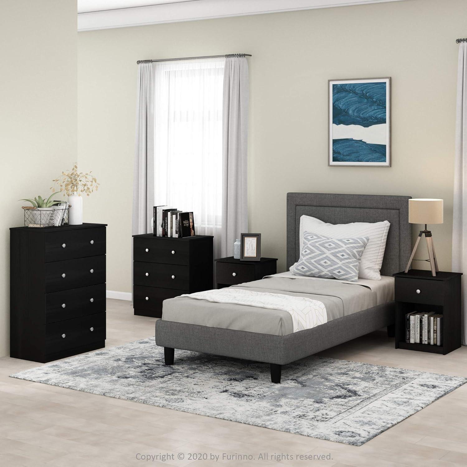 Furinno Tidur Simple Design 4-Drawer Dresser, Americano