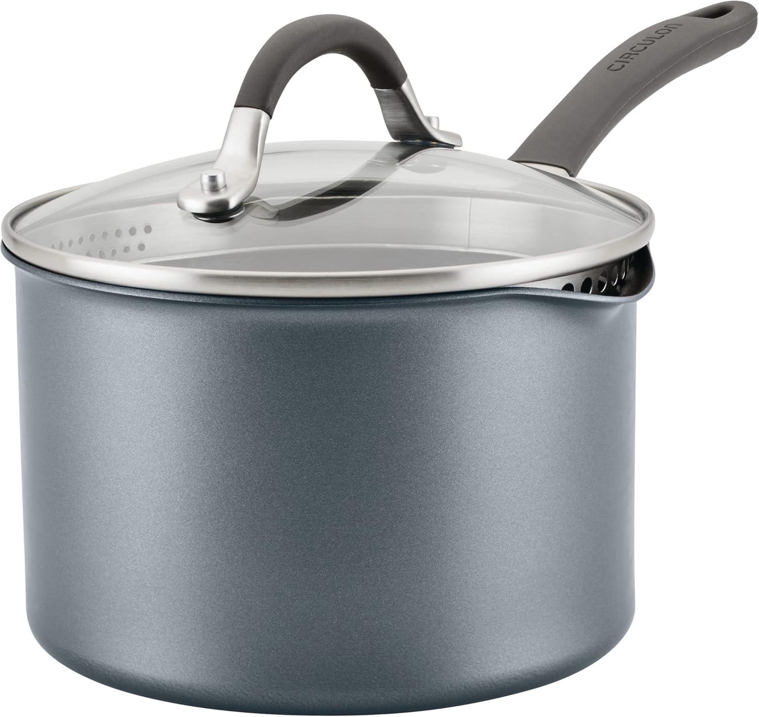 Circulon ScratchDefense with ScratchDefense Nonstick Induction Straining Sauce Pan with Lid & Reviews | Wayfair