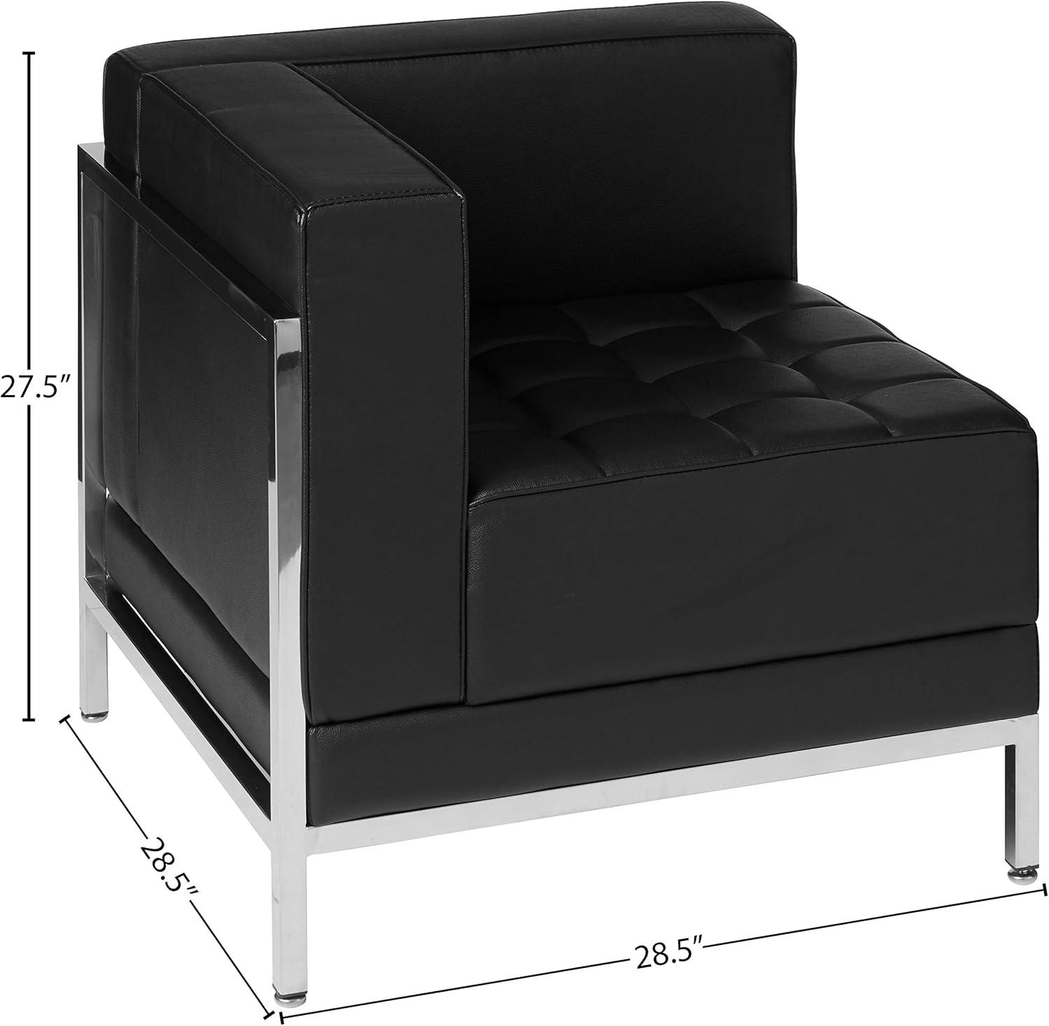 Flash Furniture HERCULES Imagination Series Contemporary Black Leather Sofa with Encasing Frame