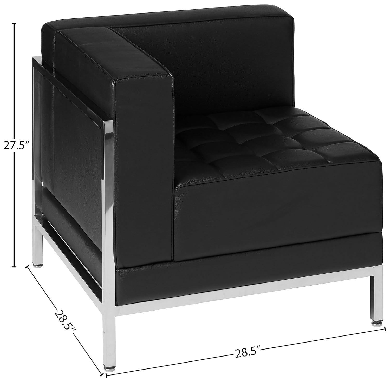 Flash Furniture HERCULES Imagination Series Contemporary Black Leather Sofa with Encasing Frame