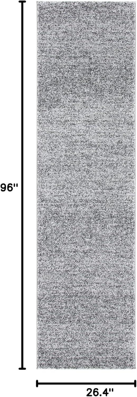 Gray Abstract Square Stain-Resistant Area Rug