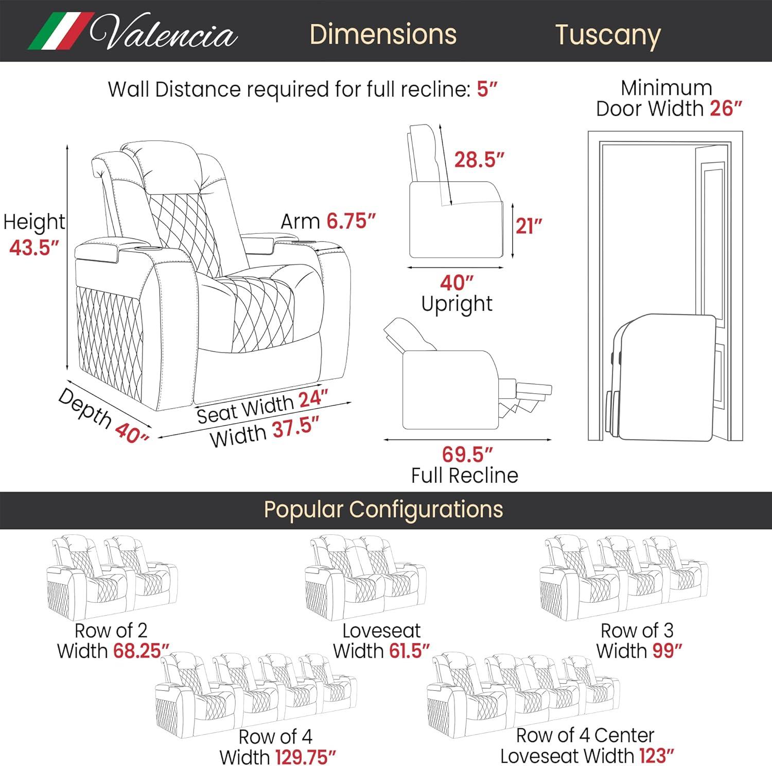 Orren Ellis Tuscany Leather Home Theater Seating with Cup Holder