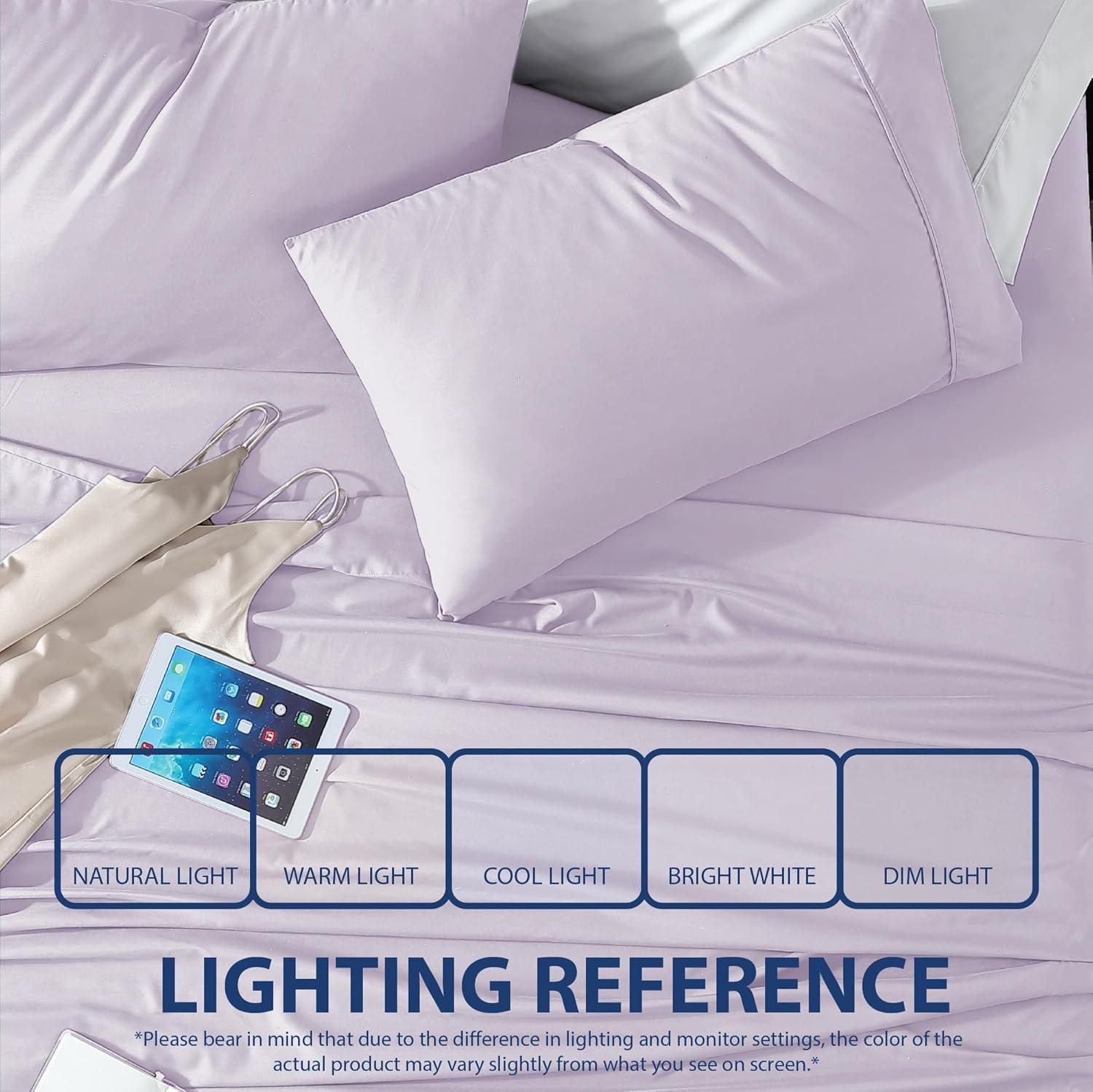 Swift Home | 3-Piece Solid Microfiber Sheet Set Lavender Twin XL