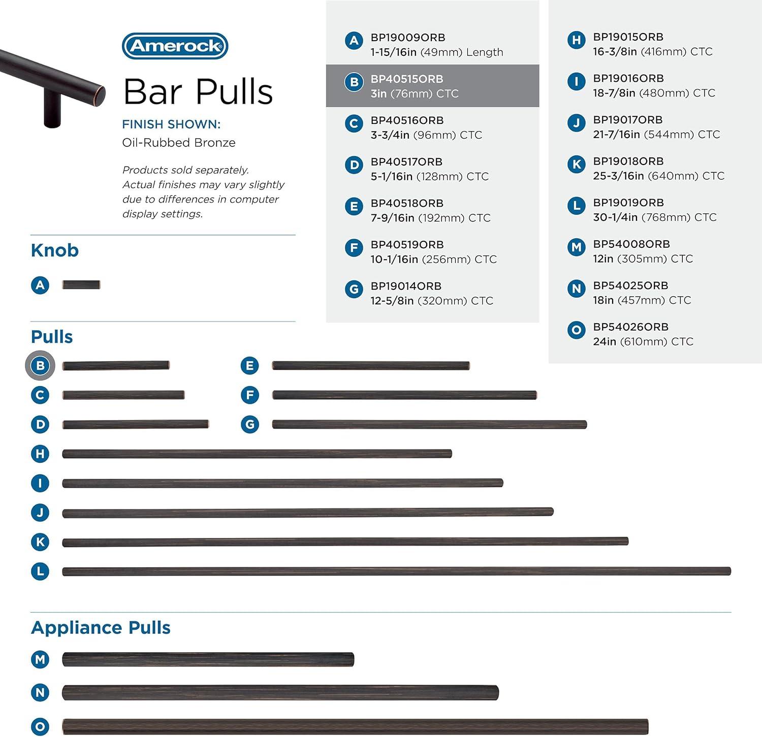 Oil Rubbed Bronze Modern Bar Cabinet Pull with Mounting Hardware