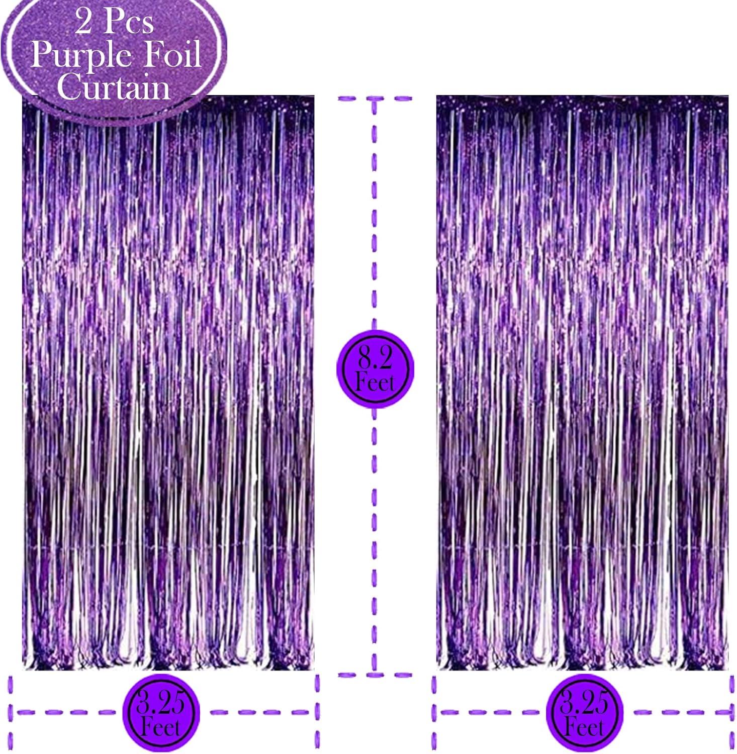 Purple Party Decorations Kit, Purple Foil Fringe C