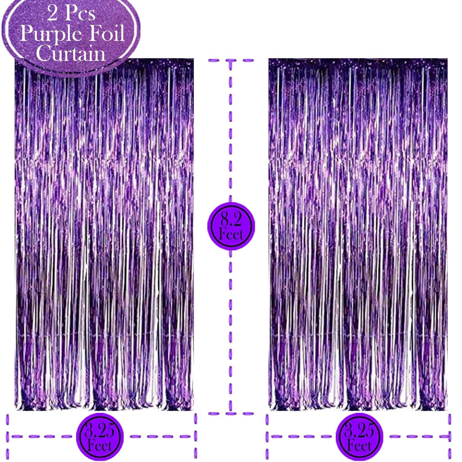 Purple Party Decorations Kit, Purple Foil Fringe C