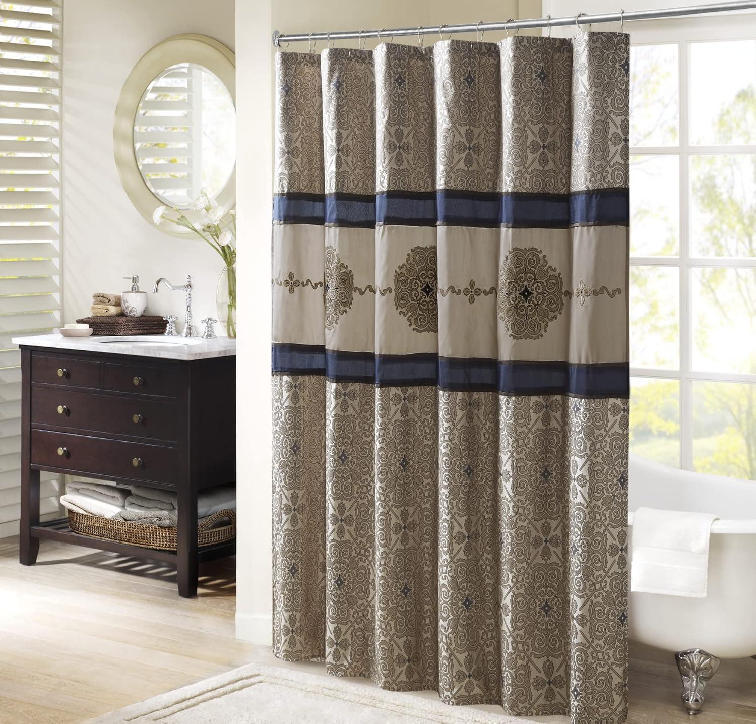 Donovan Embroidered Shower Curtain