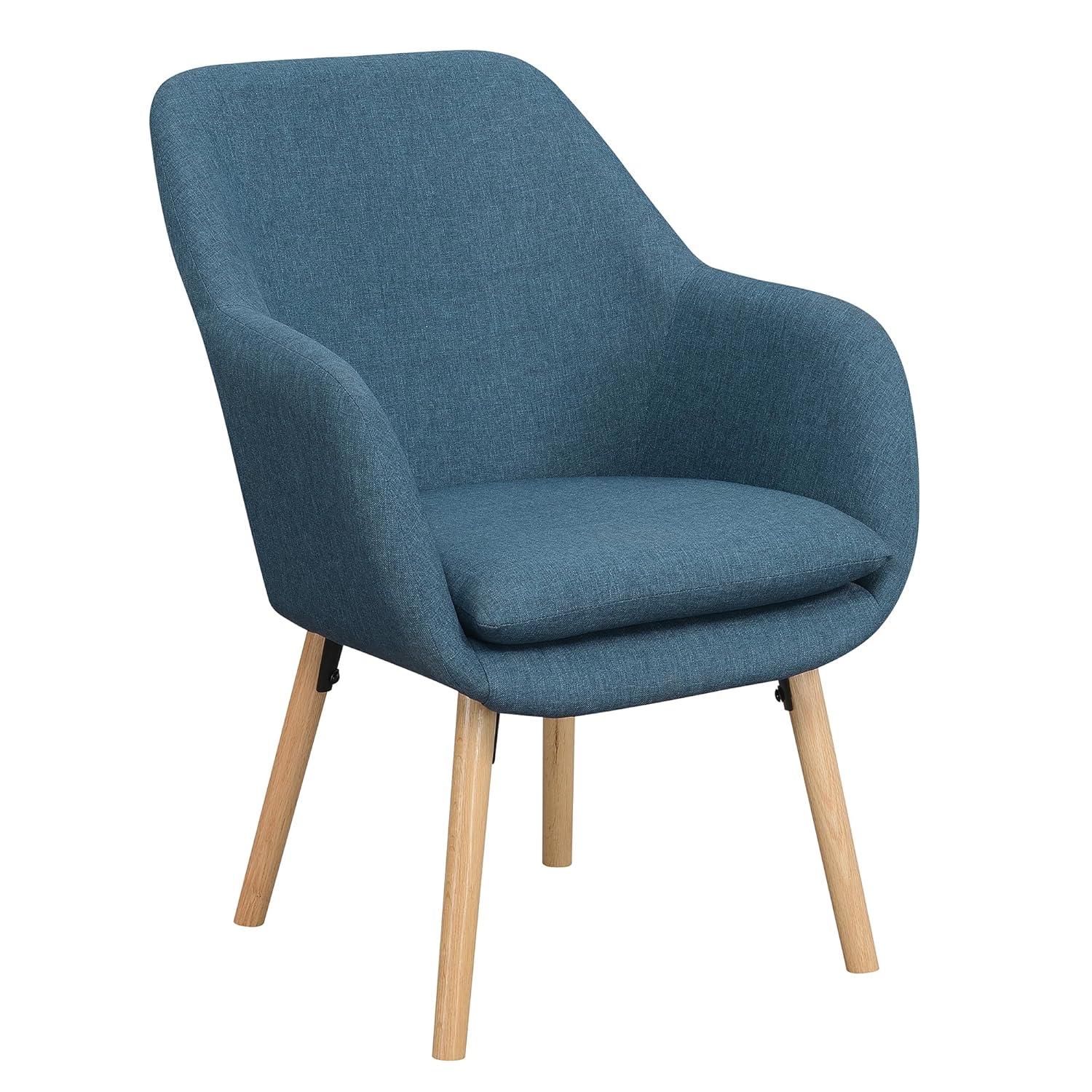 Convenience Concepts Take a Seat Charlotte Wingback Upholstered Accent Armchair, Denim Blue Fabric