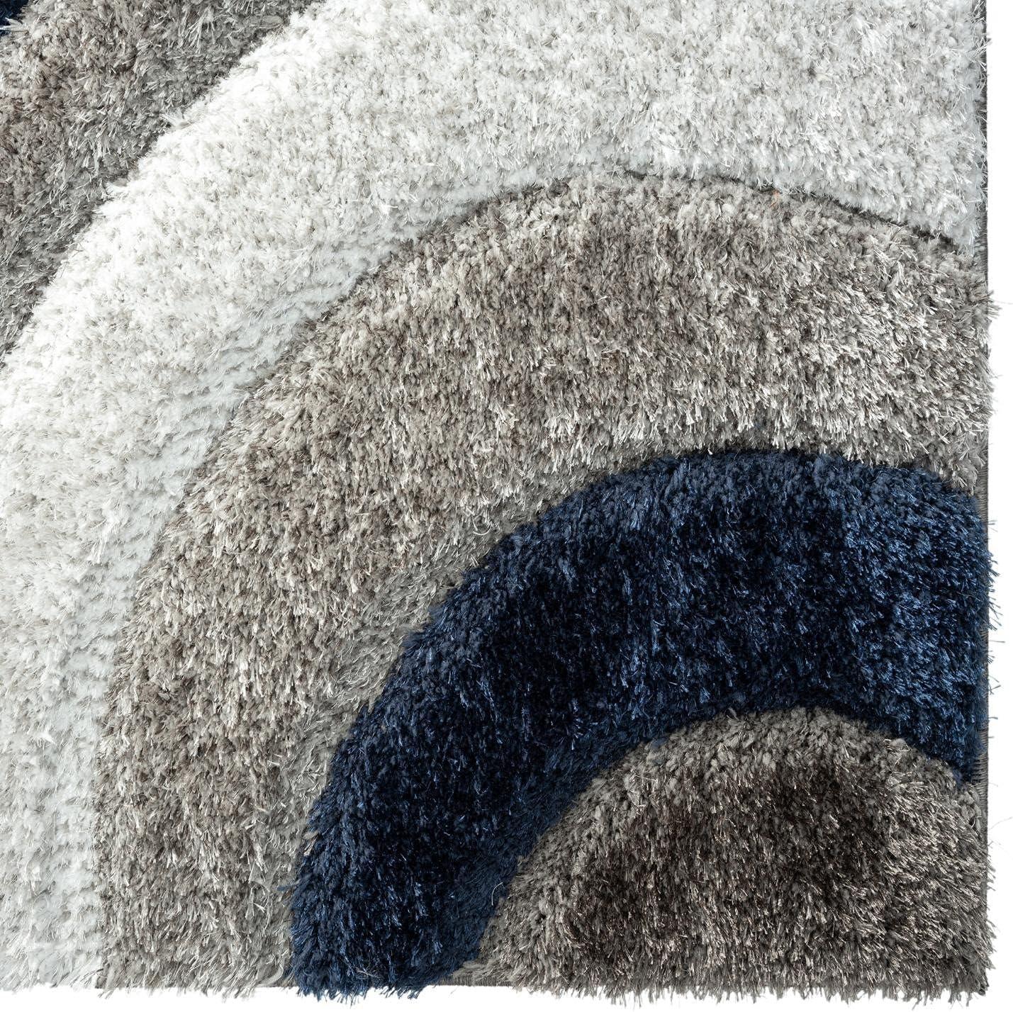 Luxe Weavers Modern Shag Geometric Area Rug, Turquoise 5x7