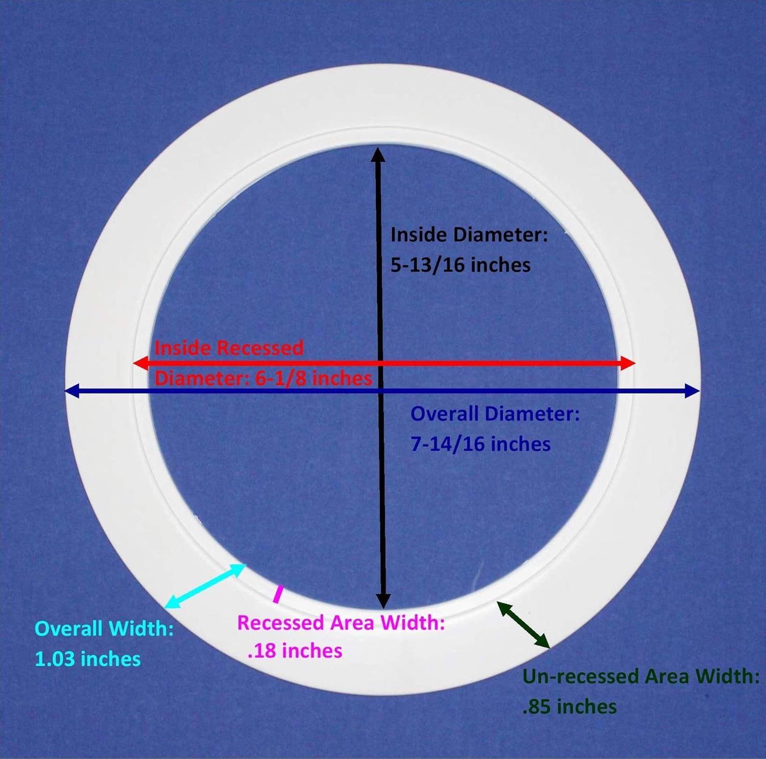 Uxcell Metal Goof Trim Ring, 2.99" OD 2.2" ID Circular Ceiling Light Ring Trims, Matte White 1Pack