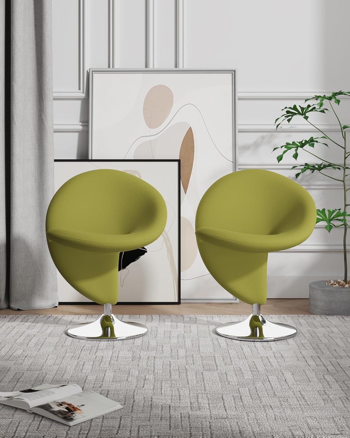 Curl Upholstered Swivel Accent Chair
