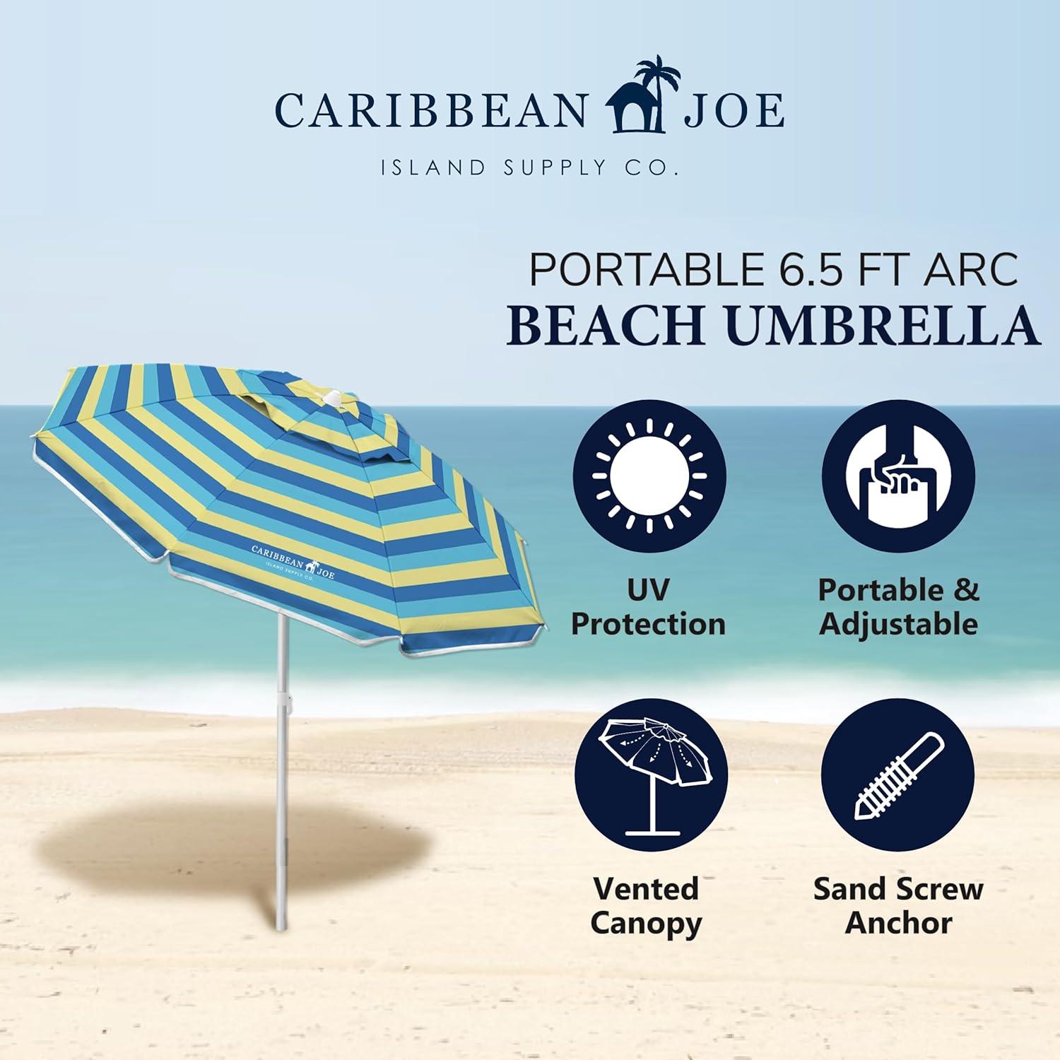 Blue and Yellow 8-Foot Octagon Beach Umbrella with Steel Pole