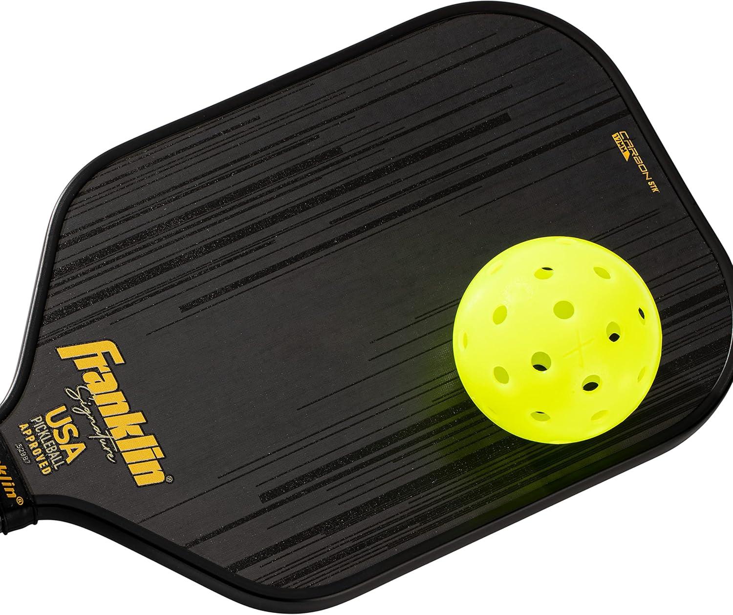 Franklin Sports Pro Pickleball Paddles - Signature Series STK Carbon Fiber Pickleball Paddle - USA Pickleball (USAPA) Approved Tournament Paddle - Polypropylene Core Pro Paddles - 14.5mm 16mm Cores 17mm