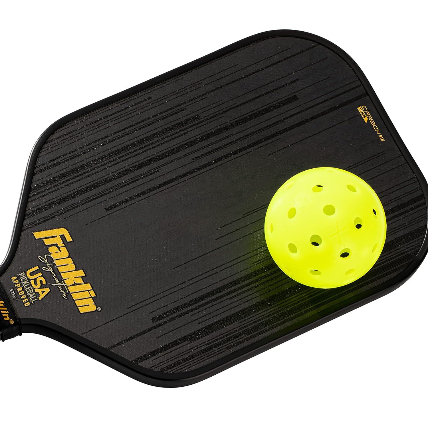 Franklin Sports Pro Pickleball Paddles - Signature Series STK Carbon Fiber Pickleball Paddle - USA Pickleball (USAPA) Approved Tournament Paddle - Polypropylene Core Pro Paddles - 14.5mm 16mm Cores 17mm