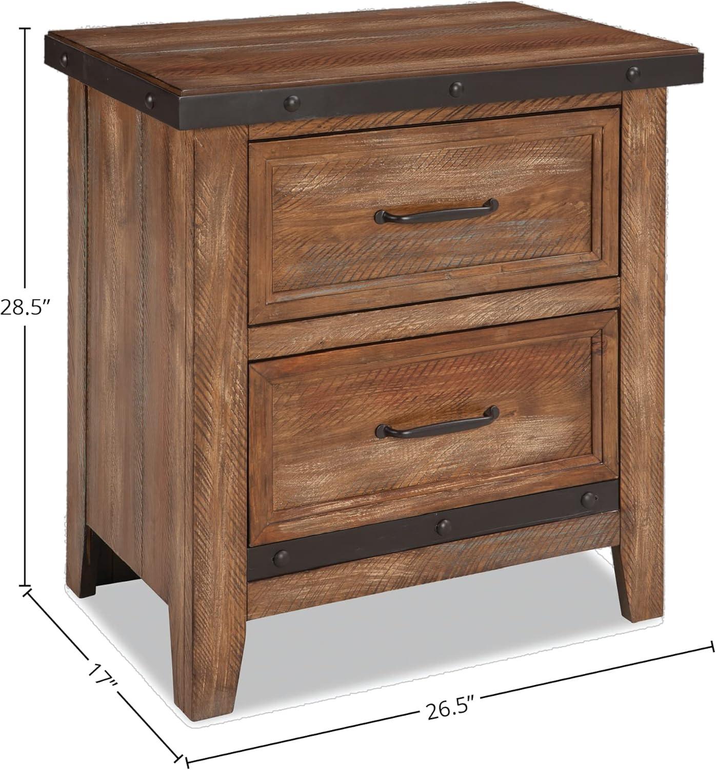 Intercon Furniture Taos Bedroom 2-Drawer Wood Nightstand in Brown