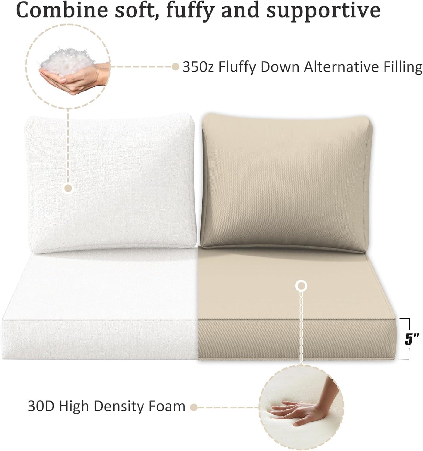 Outdoor Loveseat Cushion Set 46 X 26 Inch Water Repellent & Fadeness Patio Furniture Cushions,Removable Outdoor Couch Cushions with Hidden Zipper & Adjustment Staps for Couch, Bench, and Swing