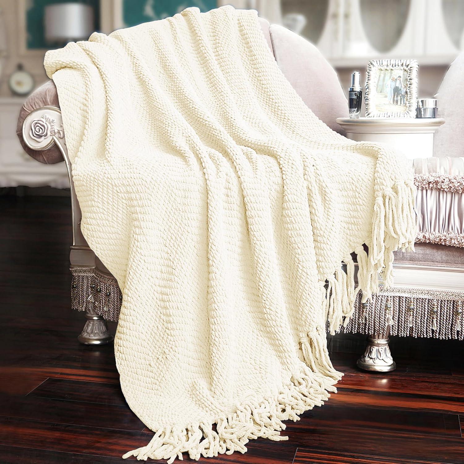 Home Soft Things Tweed Knitted Throw Blanket