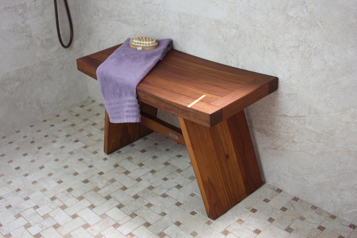 AquaTeak 30" Teak Shower Bench with Teak Oil Finish