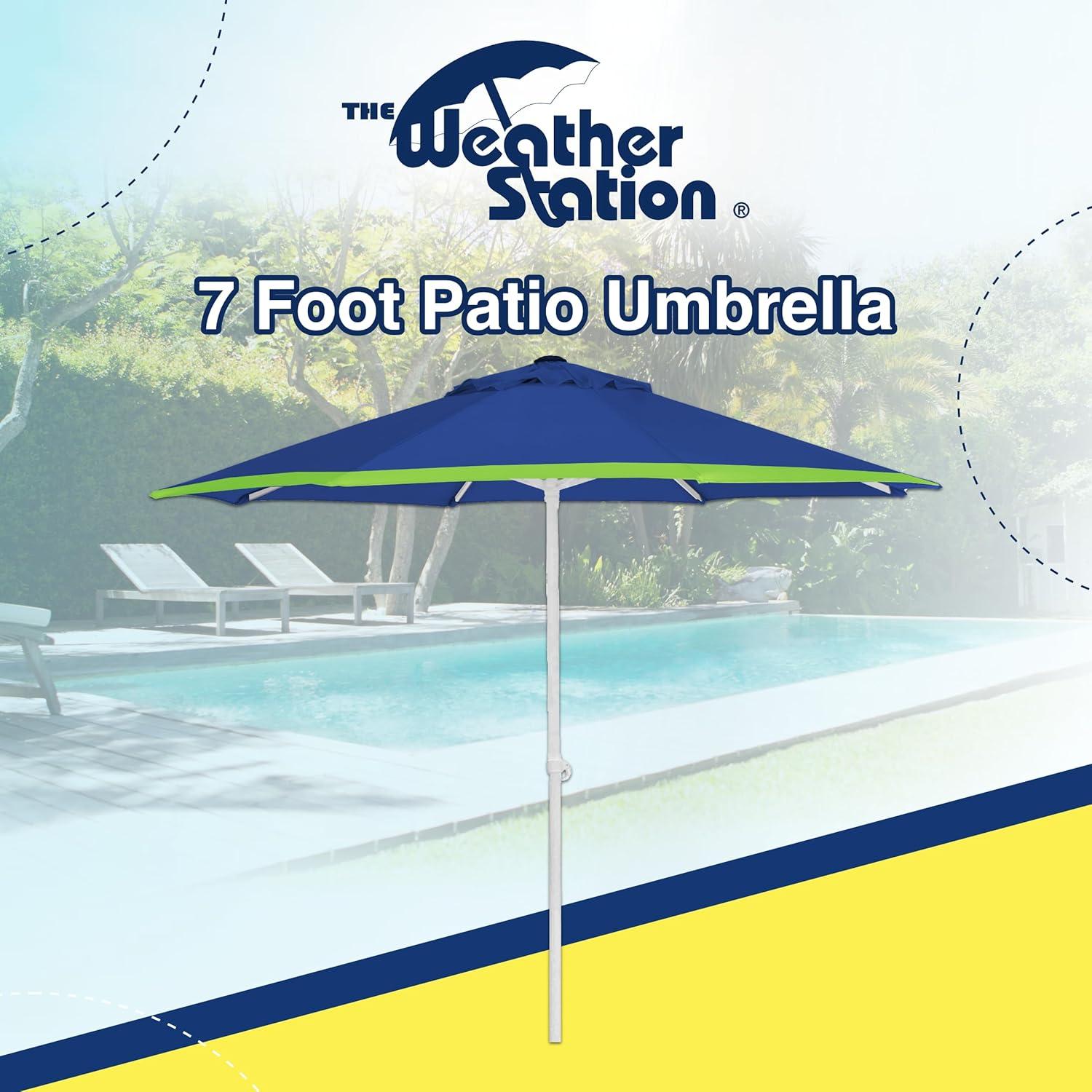 7ft All-In-One Beach Umbrella with UV Protection