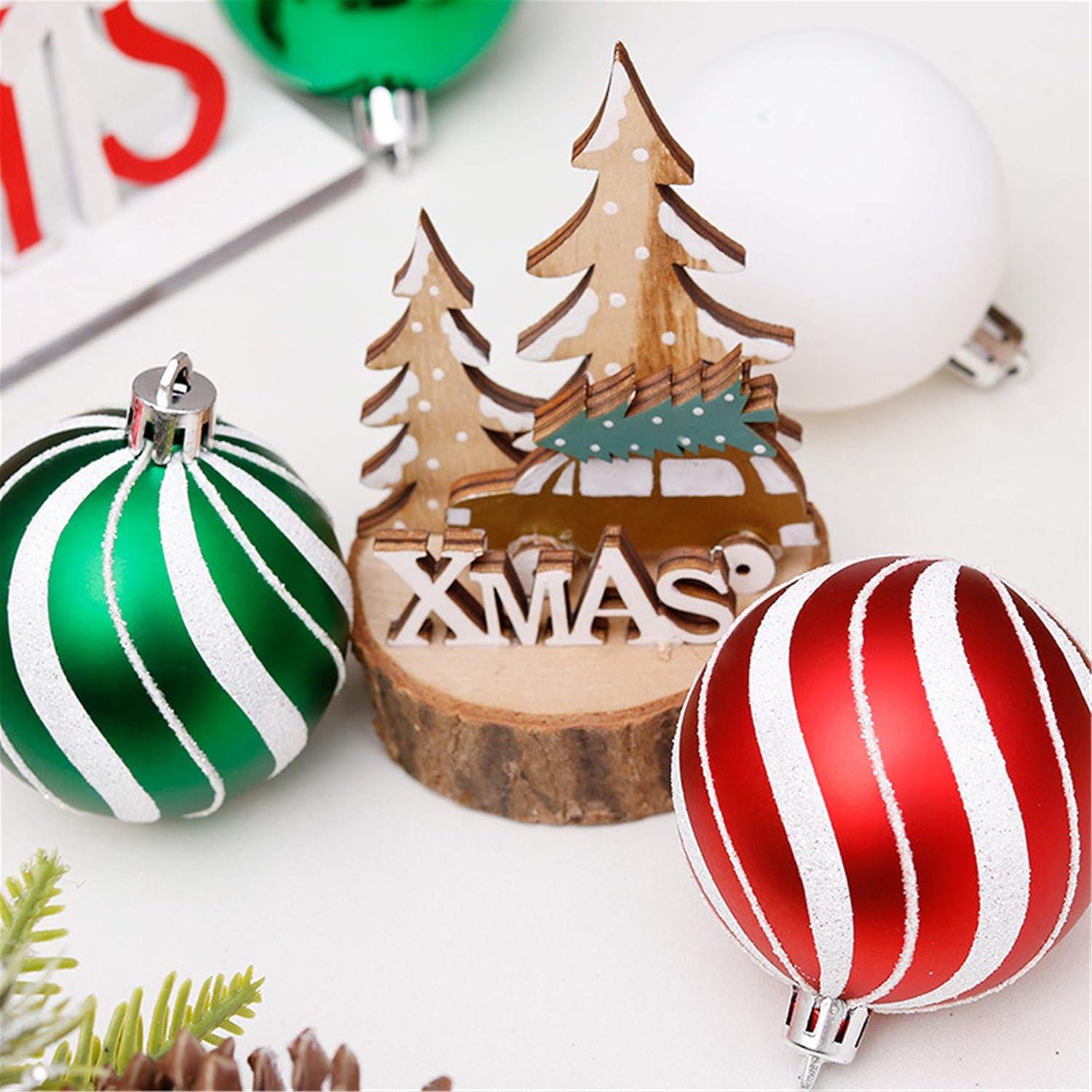 Yoloke 30PCS Christmas Balls Ornaments, Shatterproof Holiday Bulbs Festive Wedding Hanging Ornaments Christmas Tree Decoration (Red&Green)