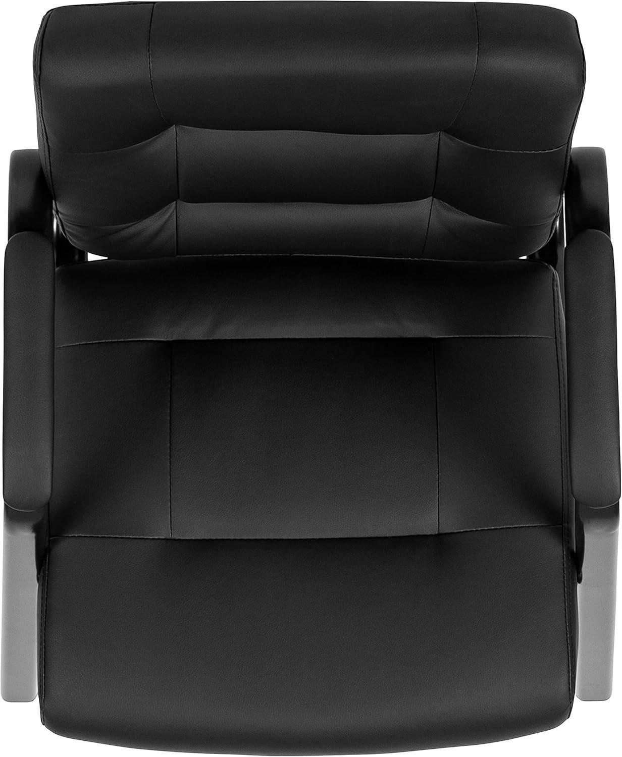 Flash Furniture Darwin Flash Fundamentals Black LeatherSoft Executive Reception Chair with Black Metal Frame