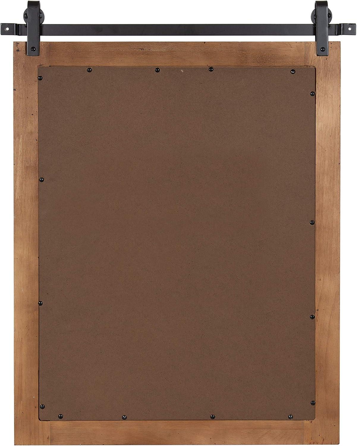 Samuels Wood Framed Decorative Wall Mirror Rustic Brown/Black - Kate & Laurel All Things Decor