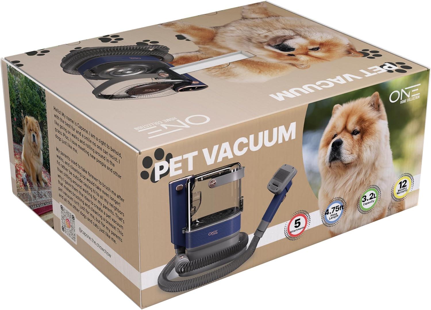 One Premium Pet Vacuum with Dog Grooming Kit, Pet Grooming Vacuum & Dog Clippers & Dog Brush for Shedding
