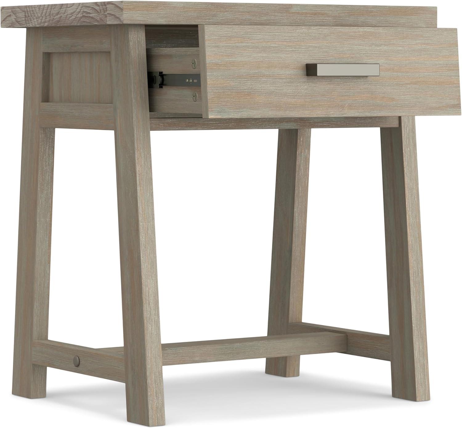 Sawhorse Solid Pine 24" Distressed Grey Modern Industrial Nightstand