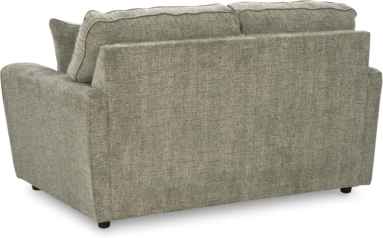 Ashley Furniture Cascilla Contemporary Fabric & Wood Loveseat in Light Gray