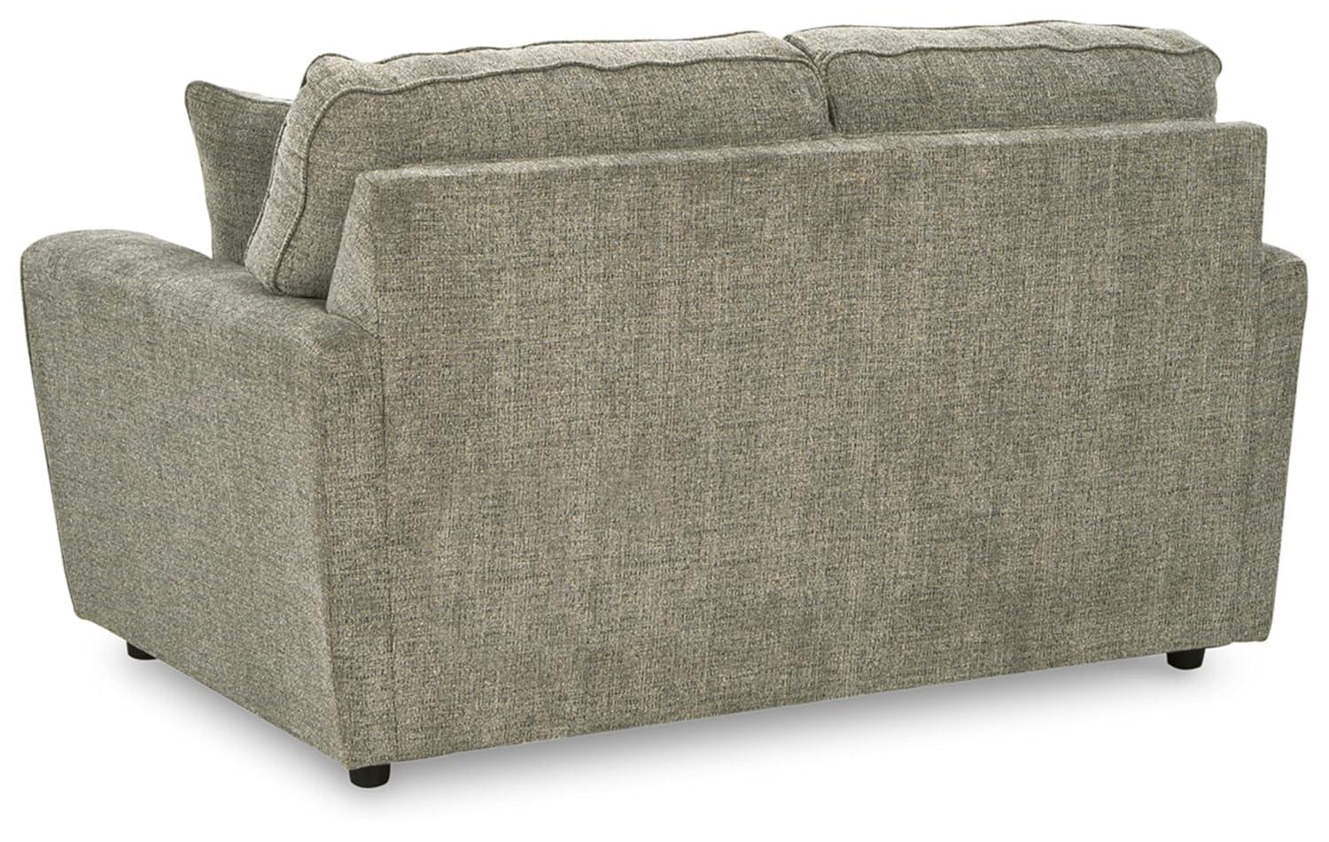 Ashley Furniture Cascilla Contemporary Fabric & Wood Loveseat in Light Gray