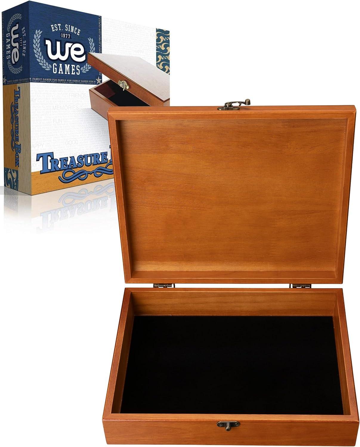 WE Games Old World Wooden Treasure Box with Brass Latch