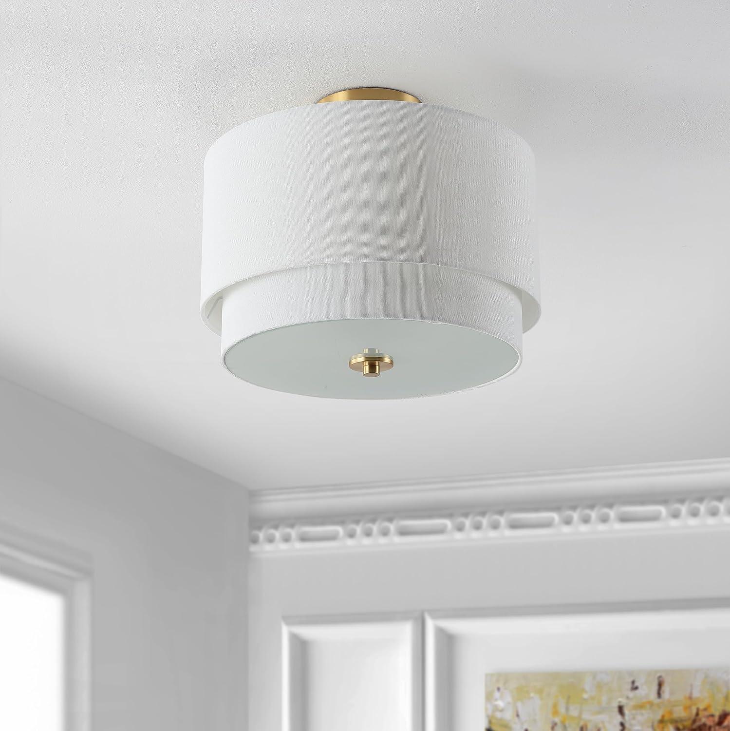 Laconia 3 Light 16" Flush Mount - Gold Base - Safavieh.