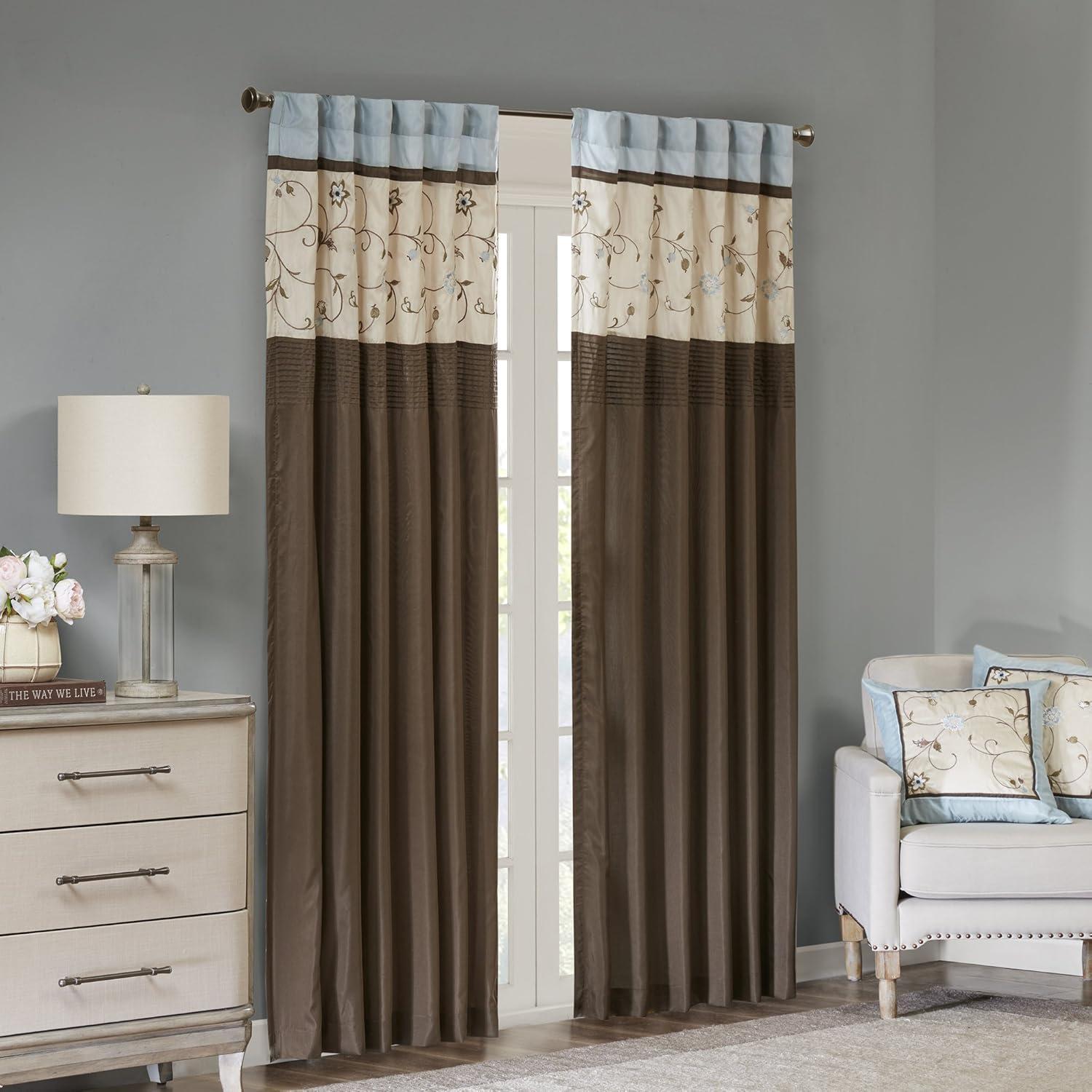 Madison Park Serene Embroidered Single Curtain Panel & Reviews | Wayfair
