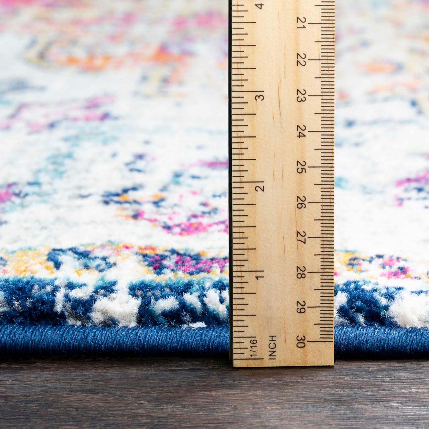 Livabliss 7'10"x10'3" Abby Traditional Rugs Aqua: Medium Pile, Stain & Fade-Resistant, Indoor Use