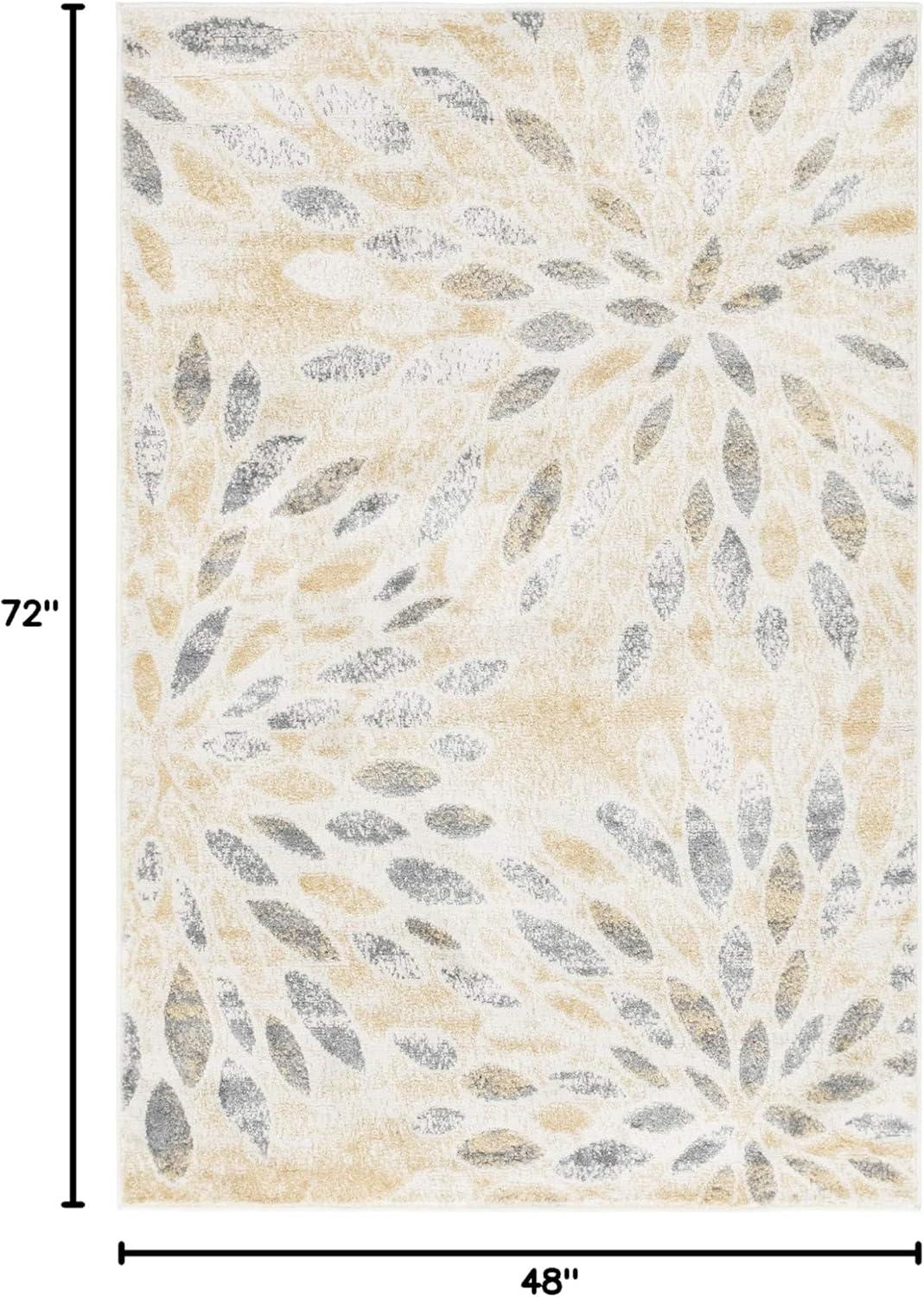 Rugs.com Charleston Collection Rug – 4' x 6' Yellow Low-Pile Rug Perfect For Living Rooms, Large Dining Rooms, Open Floorplans