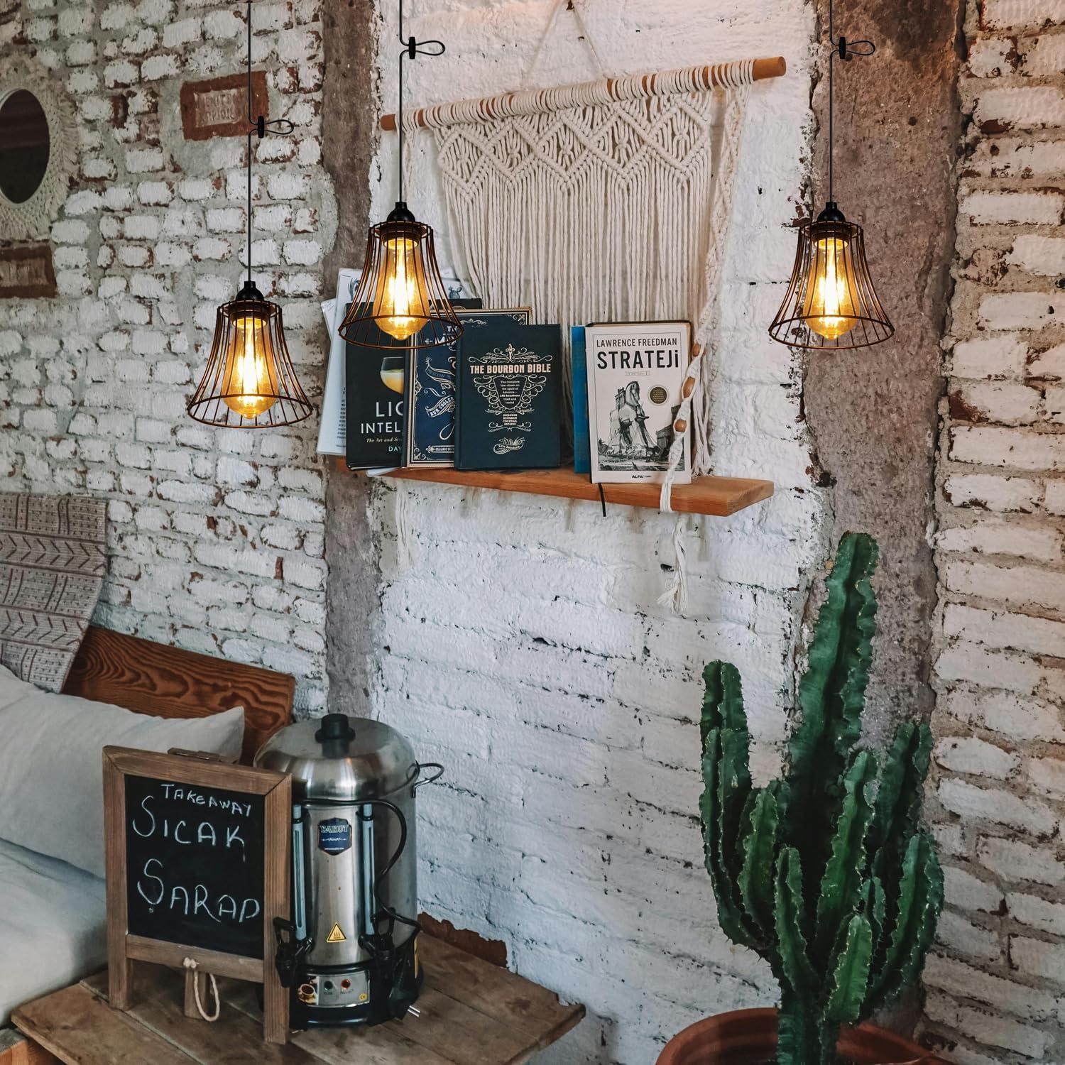 3X Outdoor Chandelier Pendant Light for Gazebo Battery Operated Boho Hanging Lamp with Remote Decorative Lights Indoor Lantern Powered by 4*AA Batteries for Porch Christmas Party Decor