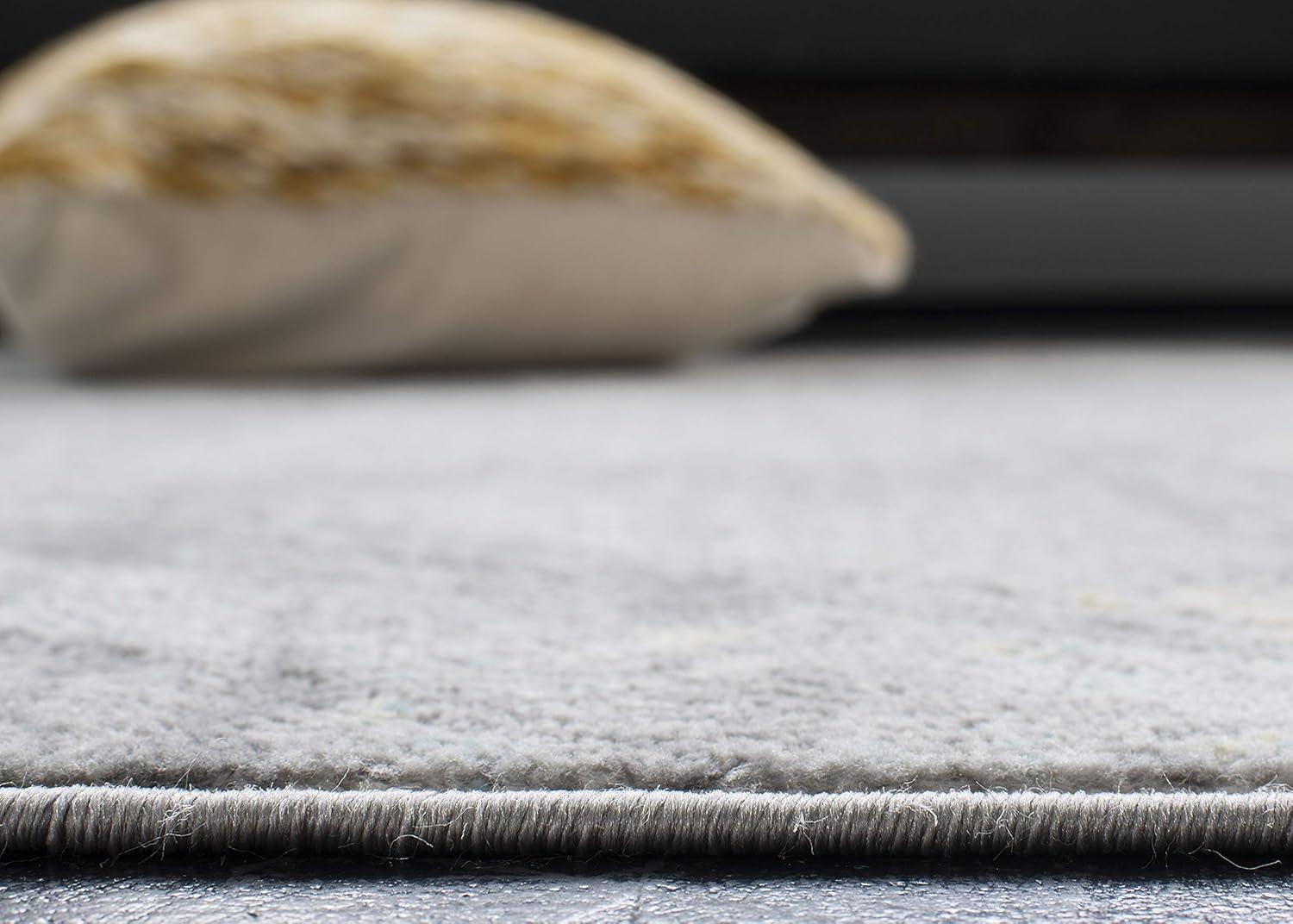Jasper JSP114 Power Loomed Area Rug - Grey/Gold - 4'x6' - Safavieh.