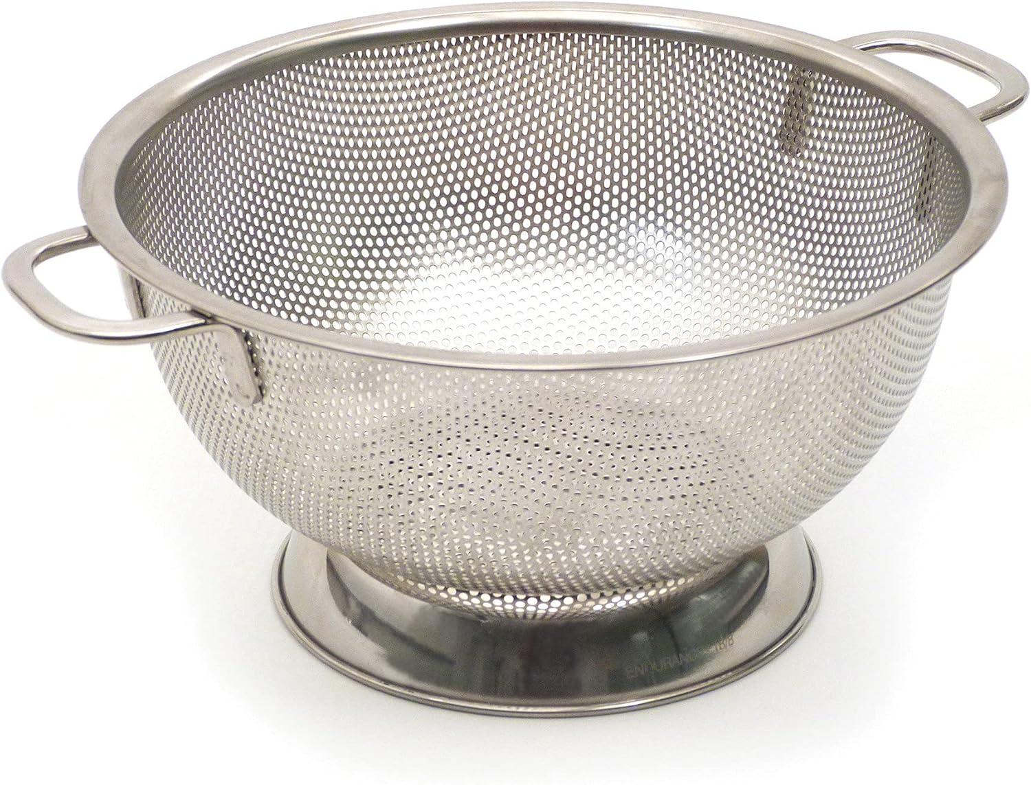 ZAWkirJ Endurance Kitchen Collection Colander Strainer, 3 Quart, Pierced Stainless Steel