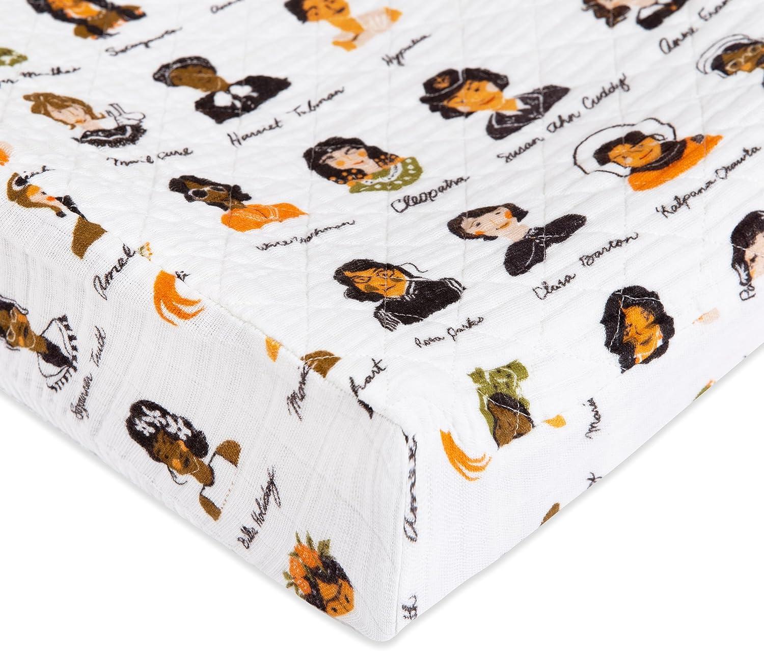 Babyletto Women In History Quilted Muslin Changing Pad Cover - White