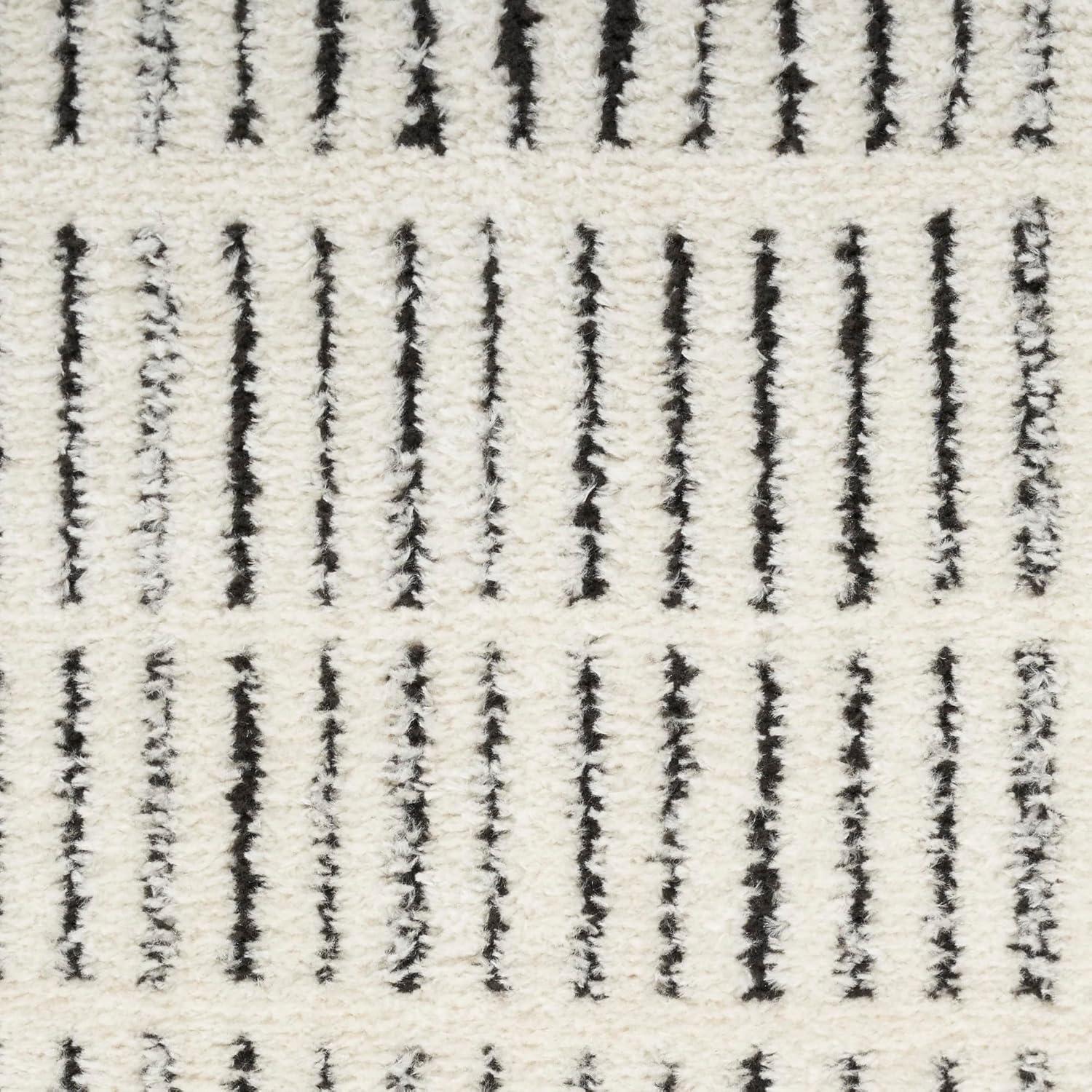 Nourison Cozy Modern Abstract Indoor Area Rug Ivory Black 7'10"x9'10"