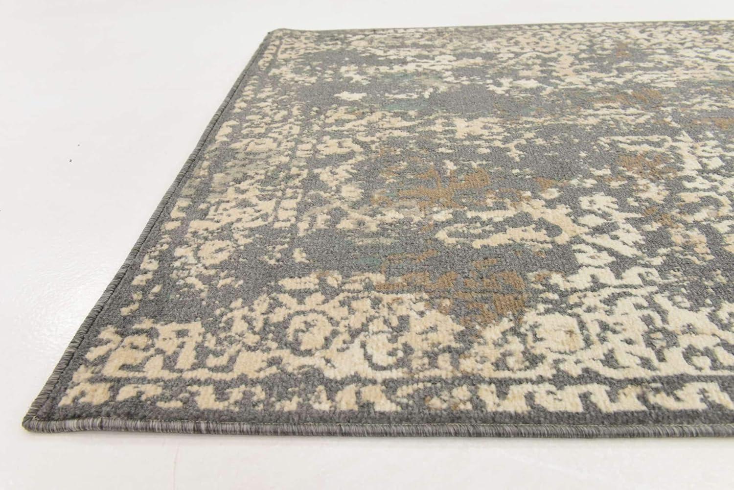 Unique Loom Tuareg Collection Area Rug - Mirage (4' 1" x 6' 1" Rectangle Gray/Beige)