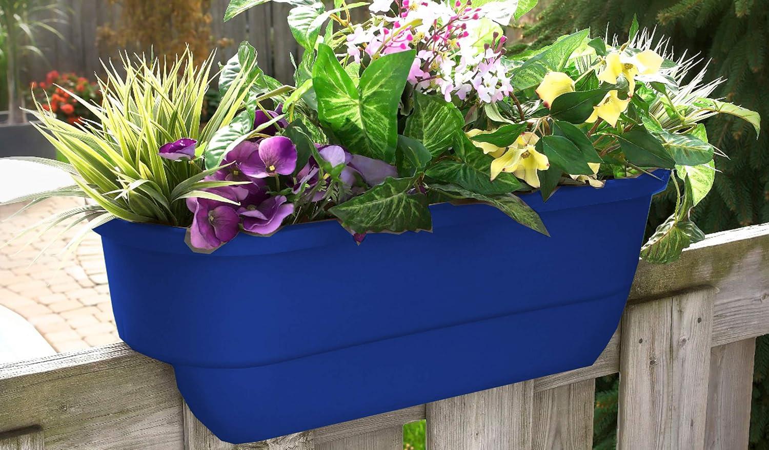 HOME DEK DEKOR DUAL-BLUE Dual Rail Planter