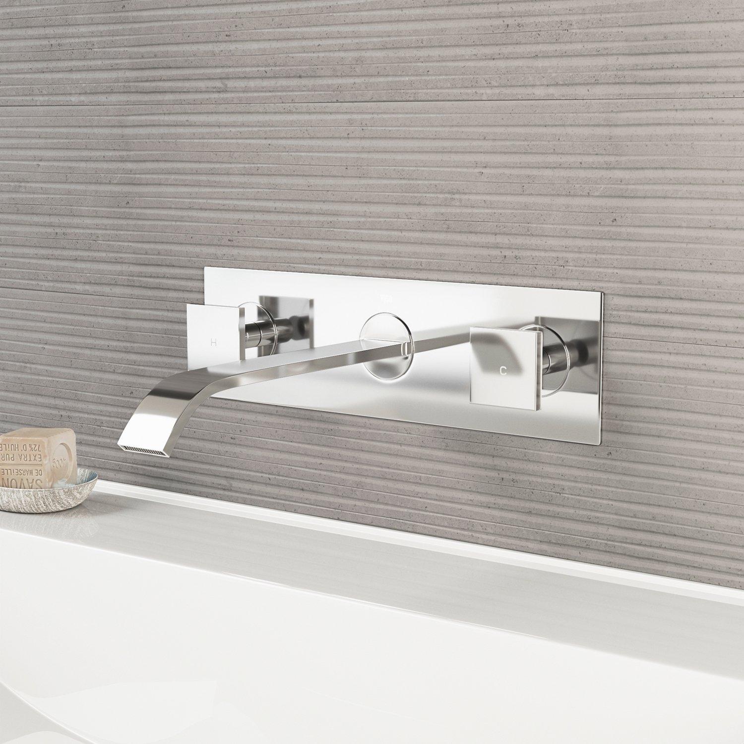 Titus 3" H Two Handle WaterSense Wall Mount Bathroom Faucet