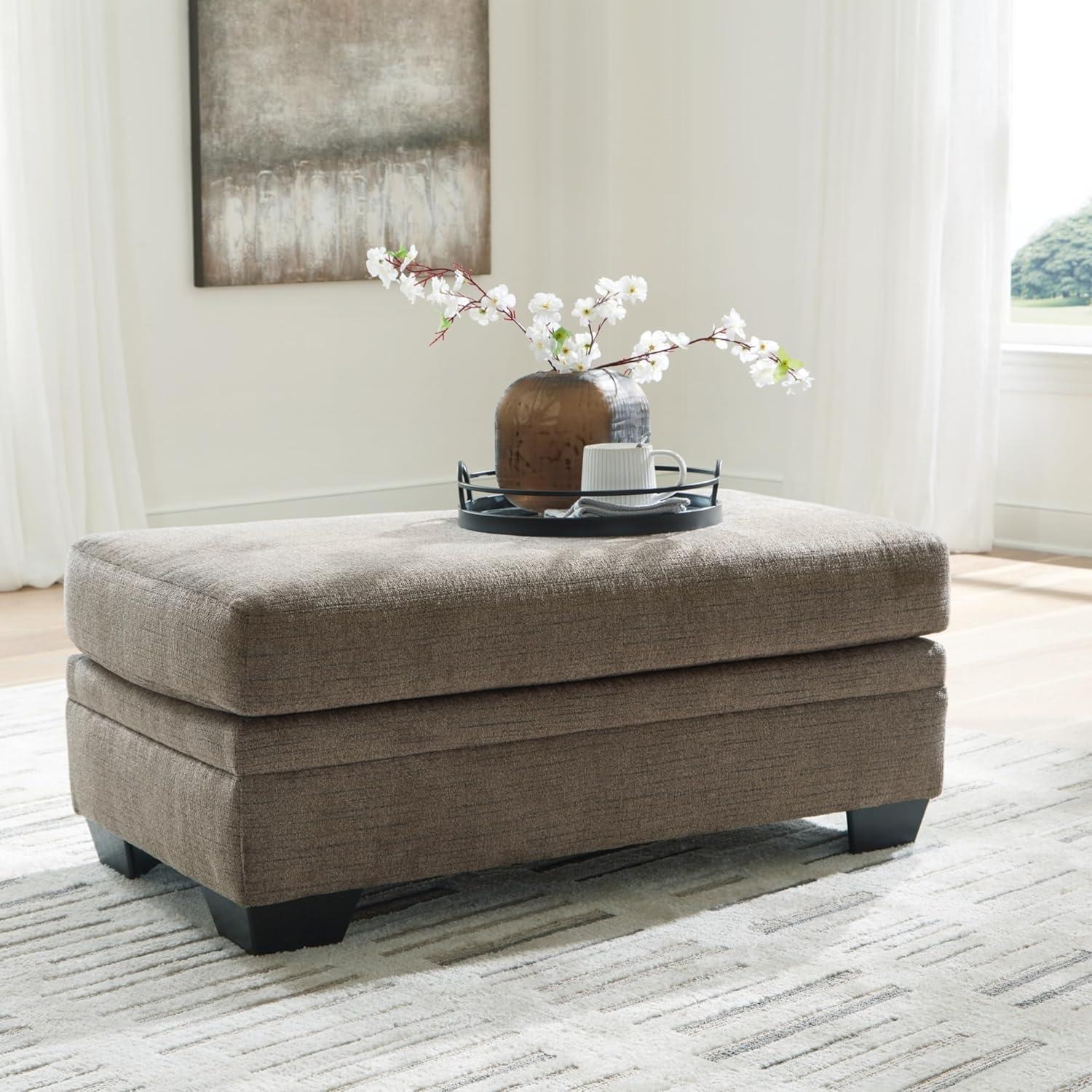 Signature Design by Ashley Stonemeade Upholstered Ottoman, Nutmeg Brown