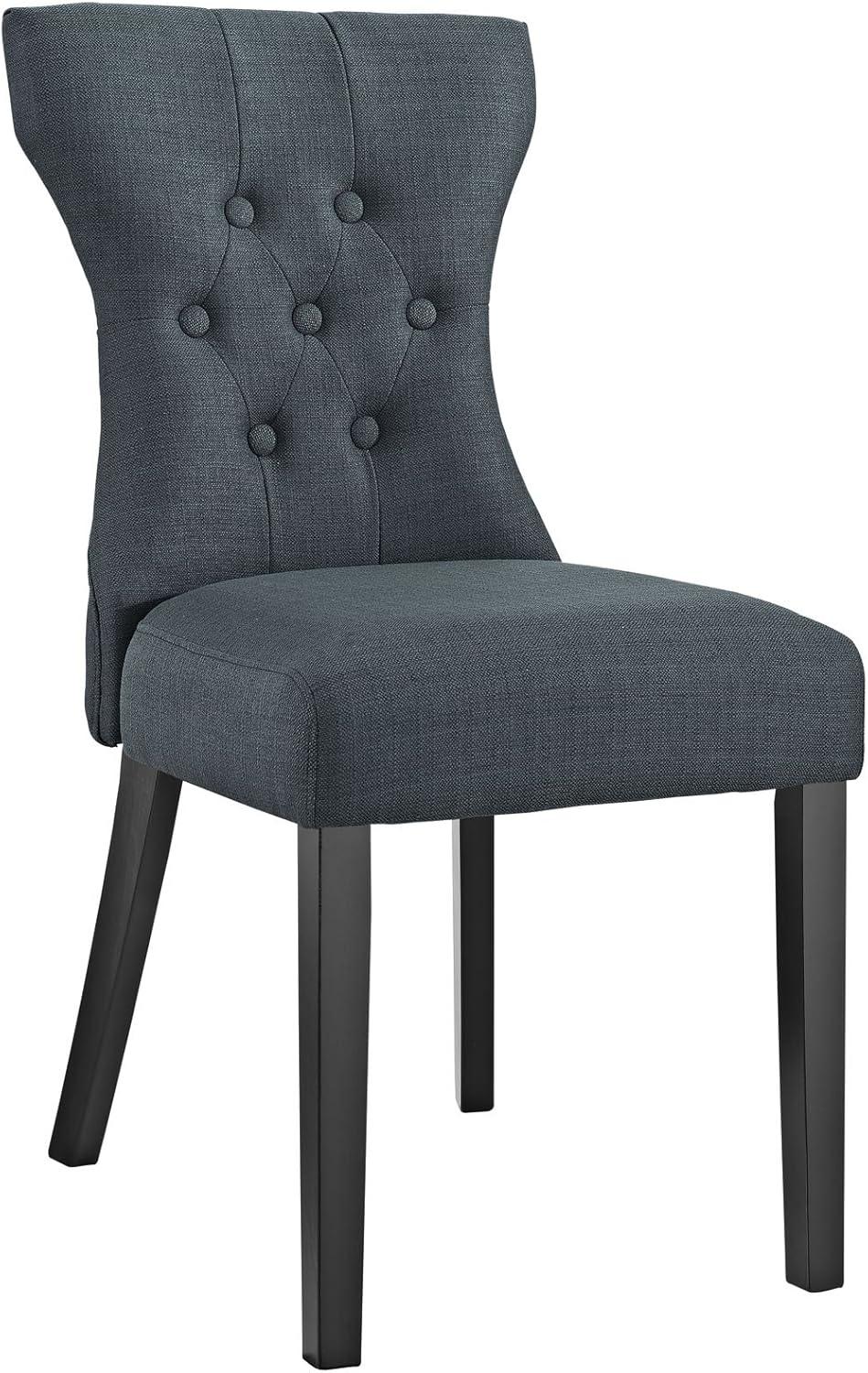 Elegance Whisper High-Back Parsons Side Chair in Gray Faux Leather