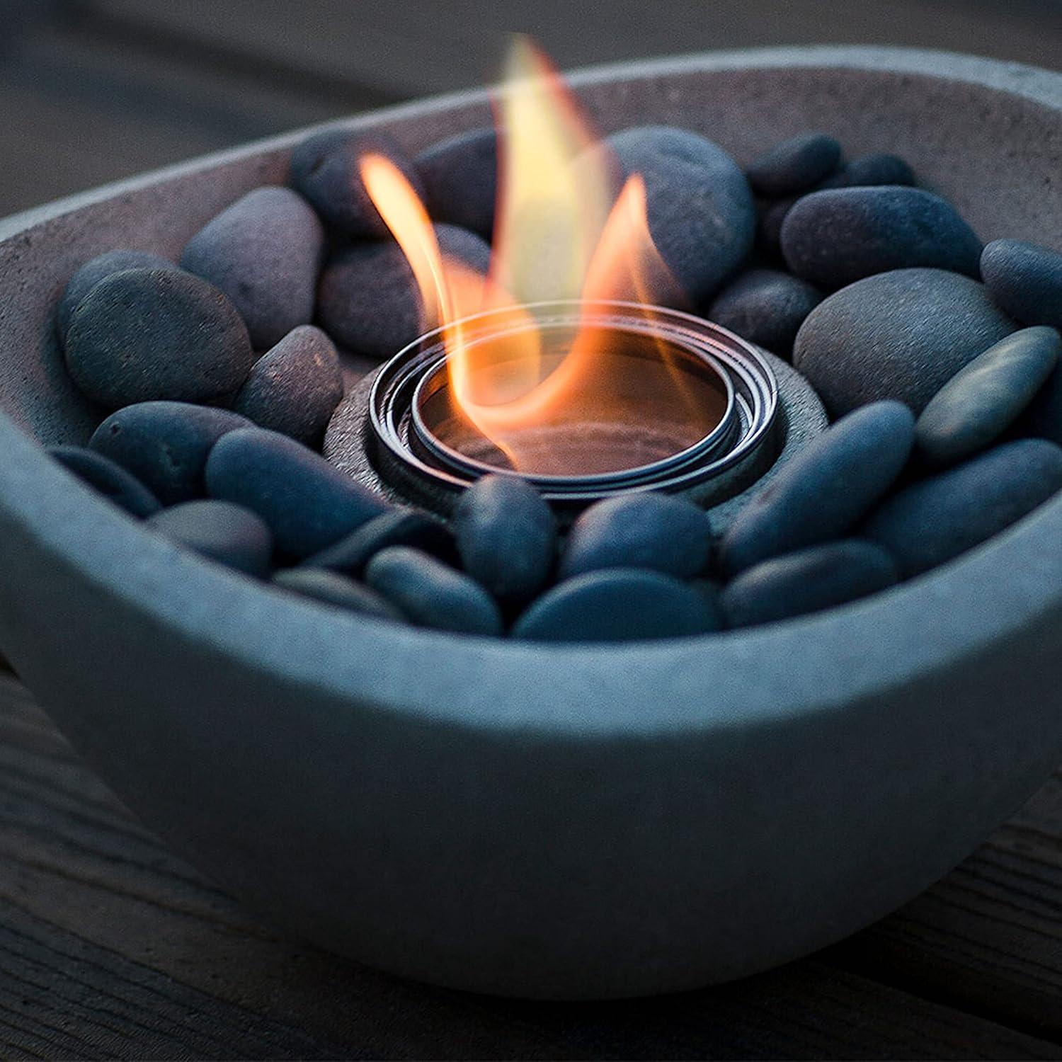 TerraFlame TerraFlame Wave Concrete Table Top Gel Fuel Fire Bowl - Indoor and Outdoor Use