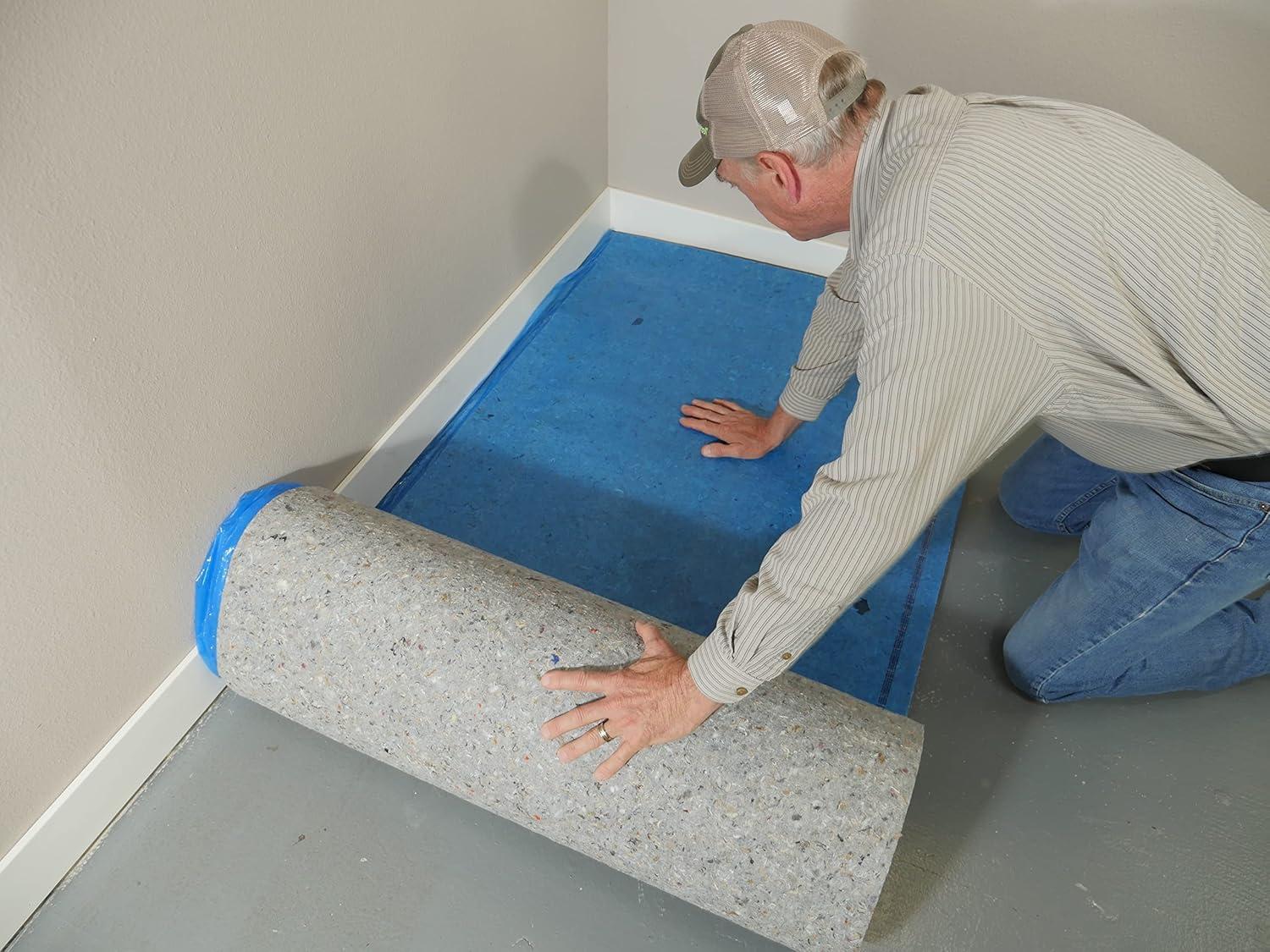 QuietWalk Underlayment 200 sq ft – 3 mm Thick – for Laminate & Hardwood Floors – Approved for Pre-Attached Pad – Recycled Fiber – Floating Install – Sound & Moisture Barrier – Made in USA