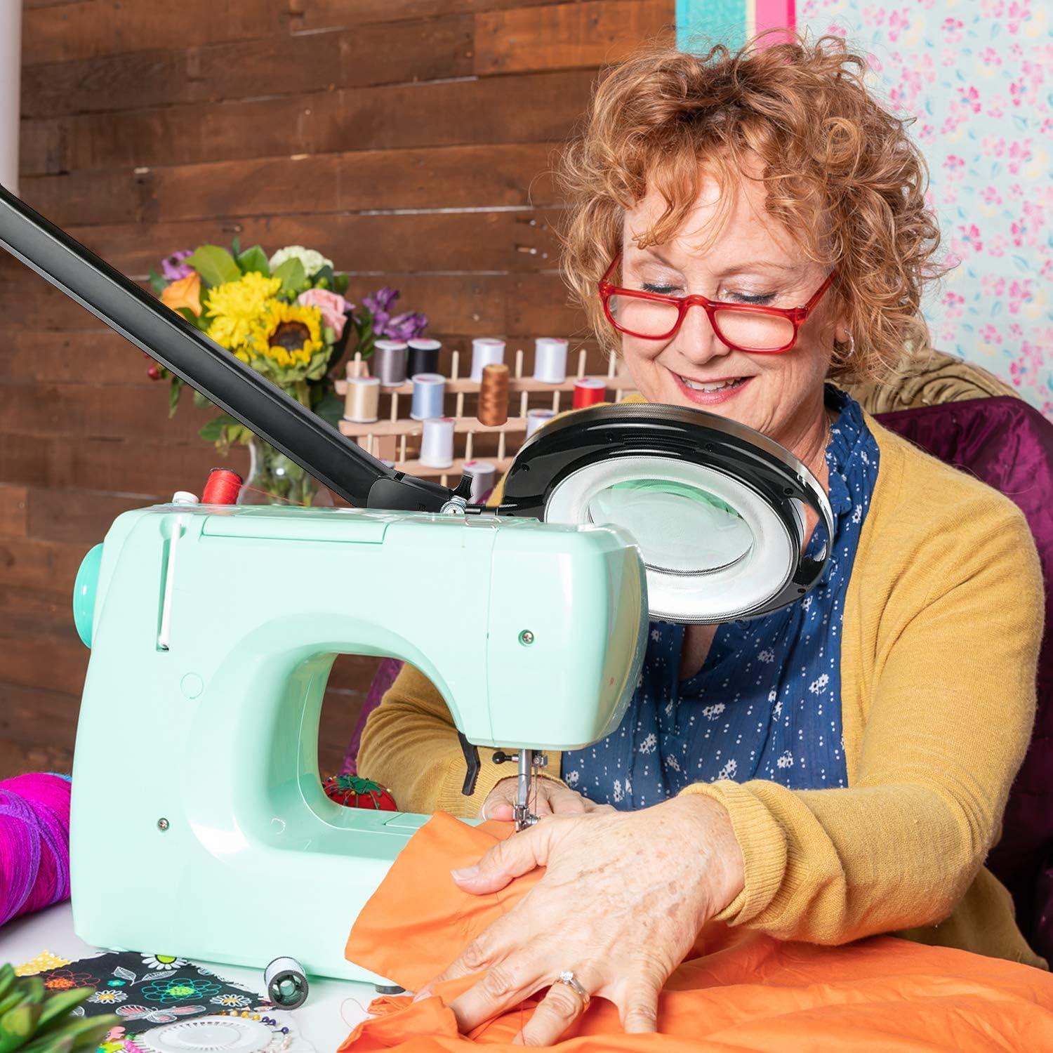 Brightech Lightview Pro 33 in. Adjustable Swing Arm Integrated 2.25X Magnifying Dimmable LED Desk Clamp Lamp